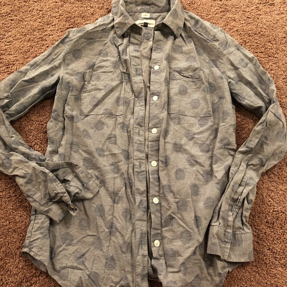 Loft softened patterned button down size xs